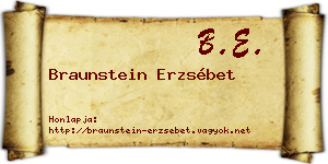 Braunstein Erzsébet névjegykártya